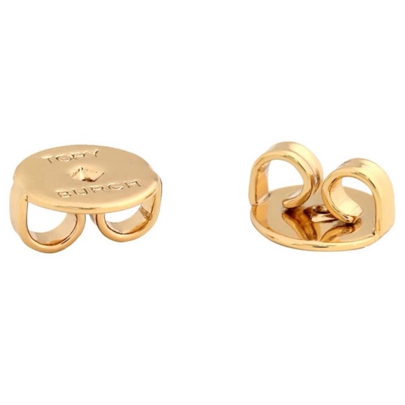 TORY BURCH • Enamel Raised Logo Earrings - Picture 6 of 7